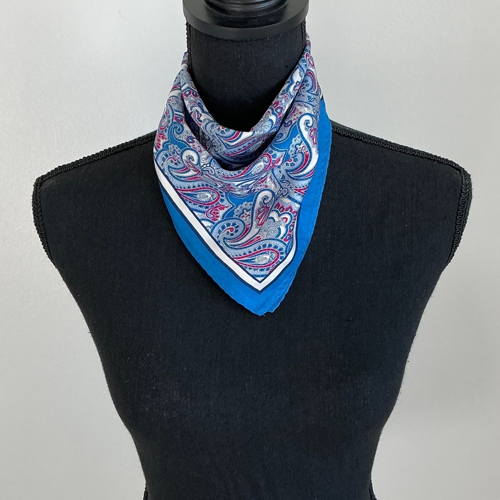 Silk Blue Paisley Bandana